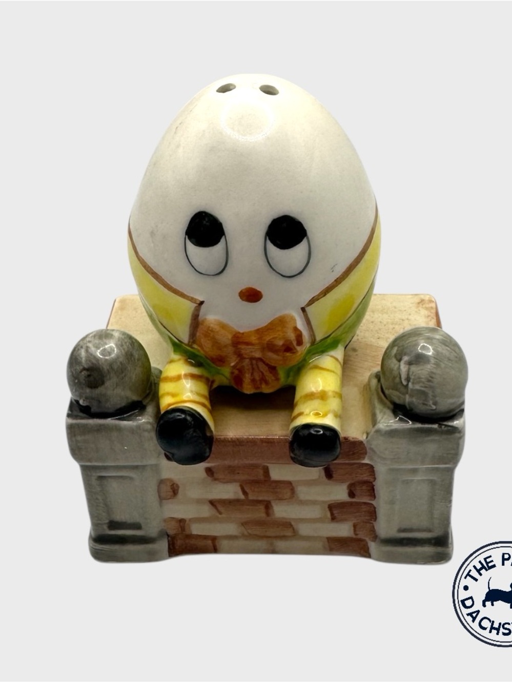 Vintage Ceramic Humpty Dumpty Figurine Salt and Pepper Shaker Set